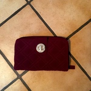Vera Bradley Turnlock Microfiber Wallet EUC